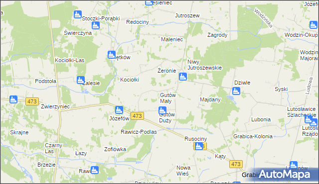 mapa Gutów Mały, Gutów Mały na mapie Targeo