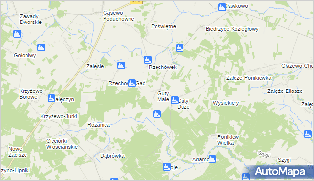 mapa Guty Małe, Guty Małe na mapie Targeo