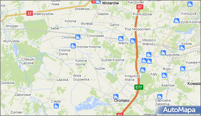 mapa Guzów-Kolonia, Guzów-Kolonia na mapie Targeo