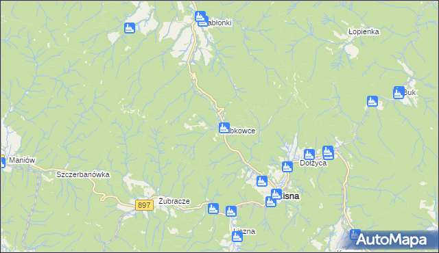 mapa Habkowce, Habkowce na mapie Targeo