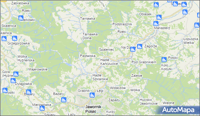 mapa Hadle Kańczuckie, Hadle Kańczuckie na mapie Targeo