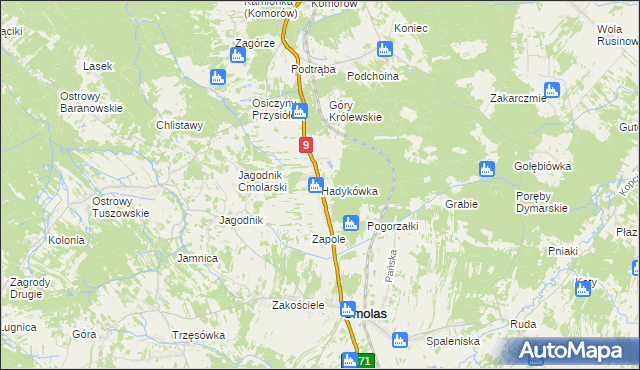 mapa Hadykówka, Hadykówka na mapie Targeo