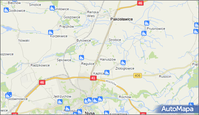 mapa Hanuszów, Hanuszów na mapie Targeo