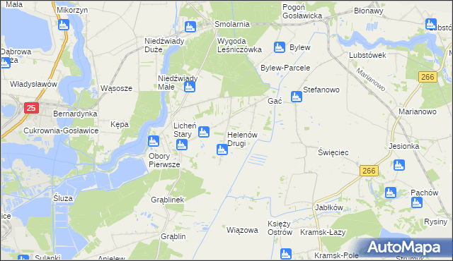 mapa Helenów Drugi gmina Kramsk, Helenów Drugi gmina Kramsk na mapie Targeo