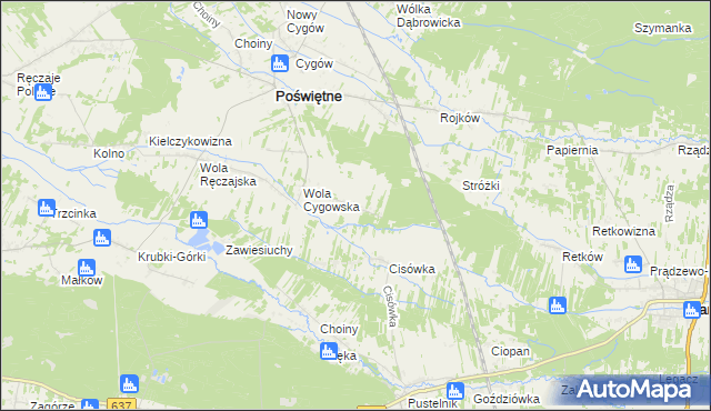 mapa Helenów gmina Poświętne, Helenów gmina Poświętne na mapie Targeo