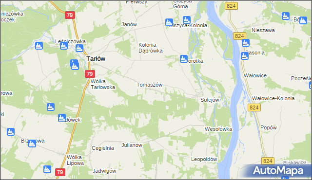 mapa Hermanów gmina Tarłów, Hermanów gmina Tarłów na mapie Targeo