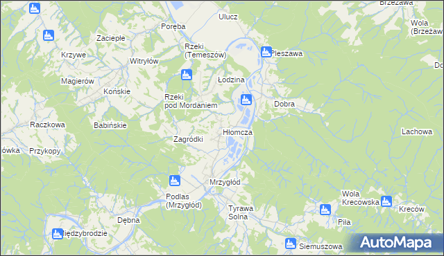 mapa Hłomcza, Hłomcza na mapie Targeo