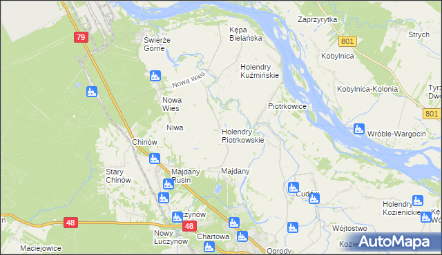 mapa Holendry Piotrkowskie, Holendry Piotrkowskie na mapie Targeo