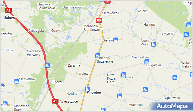 mapa Holendry Strzeleckie, Holendry Strzeleckie na mapie Targeo