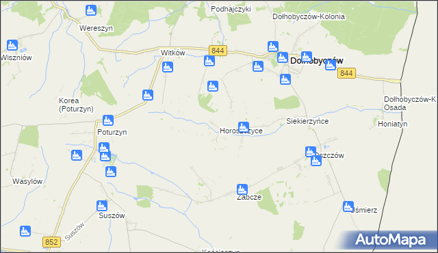 mapa Horoszczyce, Horoszczyce na mapie Targeo