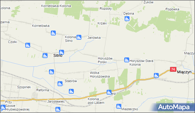 mapa Horyszów Polski, Horyszów Polski na mapie Targeo