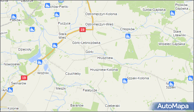 mapa Hruszniew, Hruszniew na mapie Targeo