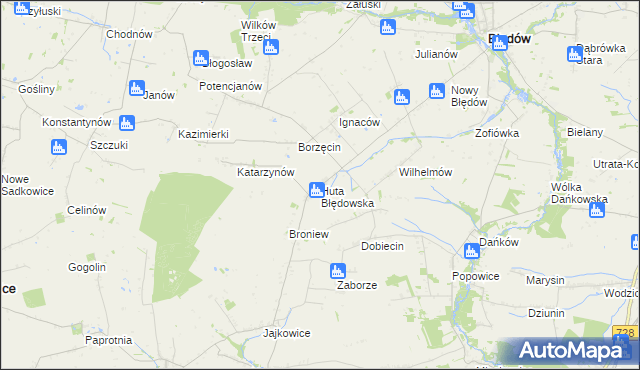 mapa Huta Błędowska, Huta Błędowska na mapie Targeo