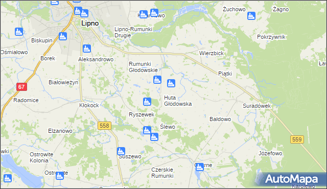 mapa Huta Głodowska, Huta Głodowska na mapie Targeo