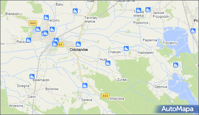 mapa Huta gmina Odolanów, Huta gmina Odolanów na mapie Targeo