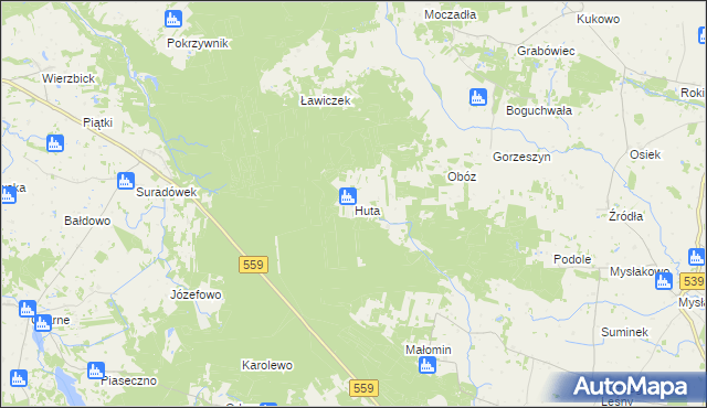 mapa Huta gmina Skępe, Huta gmina Skępe na mapie Targeo