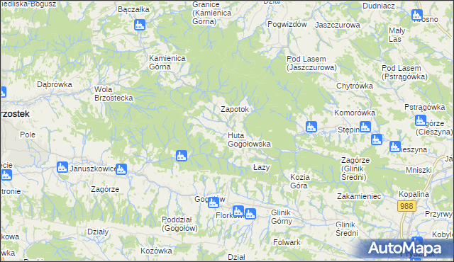 mapa Huta Gogołowska, Huta Gogołowska na mapie Targeo