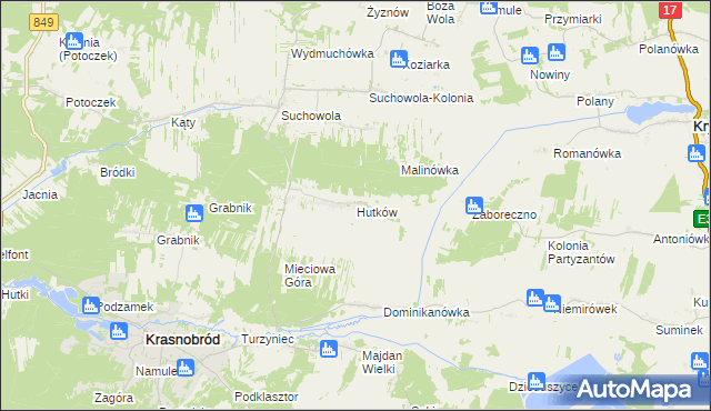 mapa Hutków, Hutków na mapie Targeo