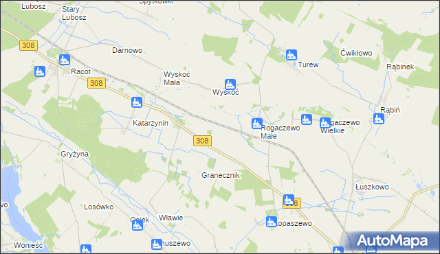 mapa Ignacewo gmina Kościan, Ignacewo gmina Kościan na mapie Targeo