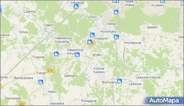 mapa Ignatki gmina Juchnowiec Kościelny, Ignatki gmina Juchnowiec Kościelny na mapie Targeo