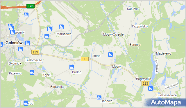 mapa Imno gmina Goleniów, Imno gmina Goleniów na mapie Targeo