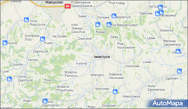 mapa Iwierzyce, Iwierzyce na mapie Targeo