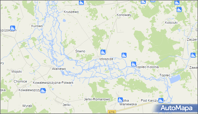 mapa Izbiszcze, Izbiszcze na mapie Targeo