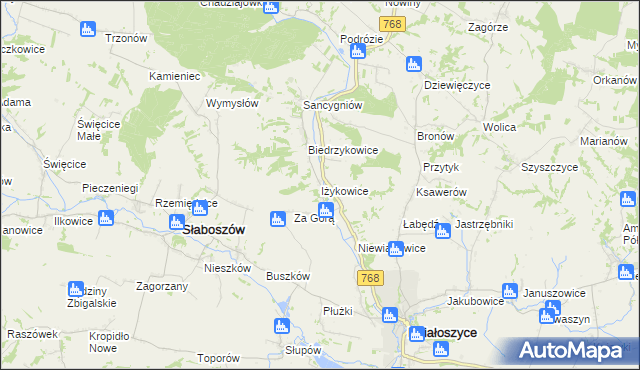 mapa Iżykowice, Iżykowice na mapie Targeo