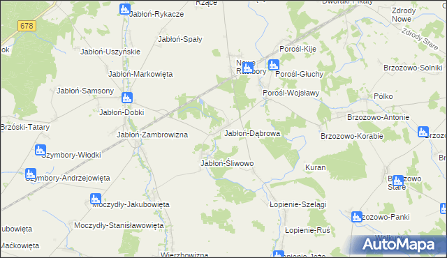 mapa Jabłoń-Dąbrowa, Jabłoń-Dąbrowa na mapie Targeo