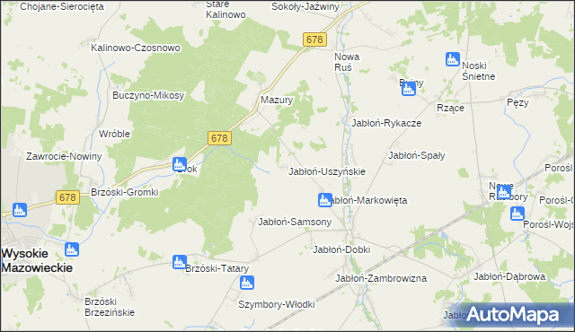 mapa Jabłoń-Uszyńskie, Jabłoń-Uszyńskie na mapie Targeo