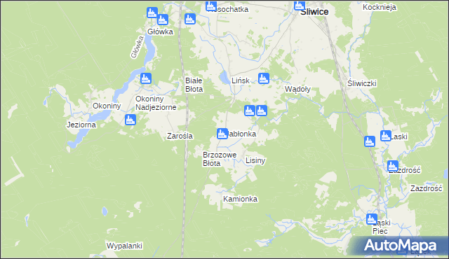 mapa Jabłonka gmina Śliwice, Jabłonka gmina Śliwice na mapie Targeo