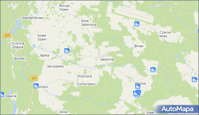 mapa Jabłonna gmina Rakoniewice, Jabłonna gmina Rakoniewice na mapie Targeo
