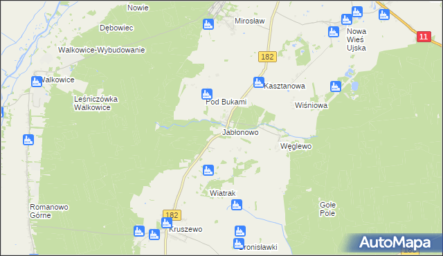 mapa Jabłonowo gmina Ujście, Jabłonowo gmina Ujście na mapie Targeo