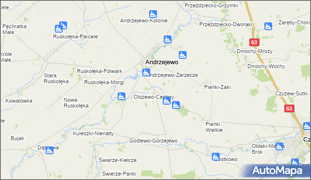 mapa Jabłonowo-Klacze, Jabłonowo-Klacze na mapie Targeo