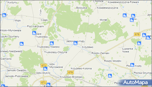 mapa Jabłonowo-Wypychy, Jabłonowo-Wypychy na mapie Targeo