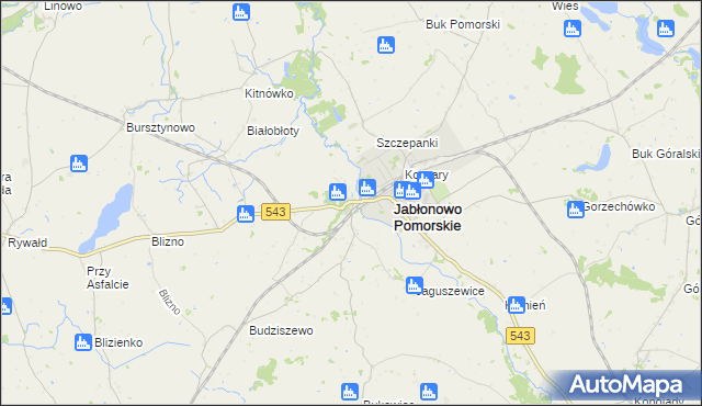 mapa Jabłonowo-Zamek, Jabłonowo-Zamek na mapie Targeo