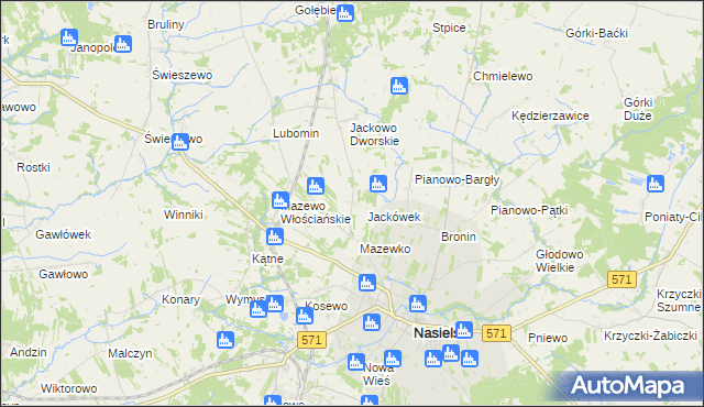 mapa Jackowo Włościańskie, Jackowo Włościańskie na mapie Targeo