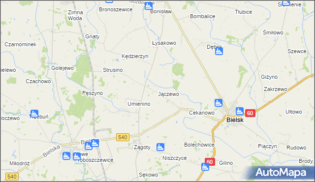 mapa Jączewo, Jączewo na mapie Targeo