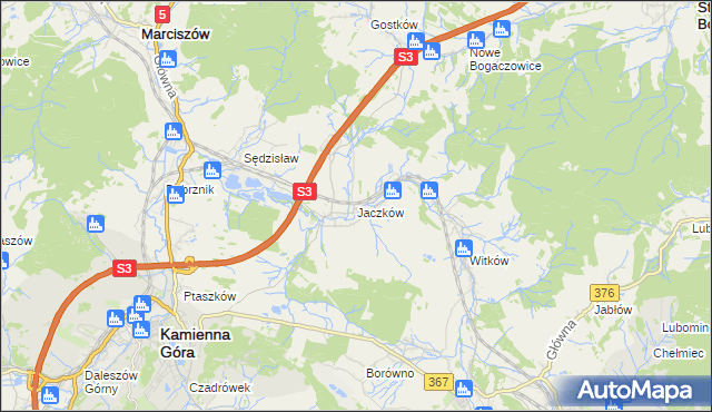 mapa Jaczków, Jaczków na mapie Targeo