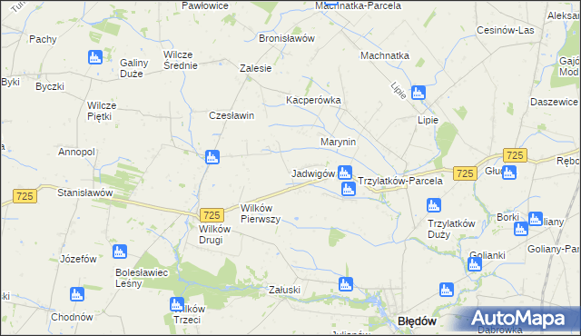 mapa Jadwigów gmina Błędów, Jadwigów gmina Błędów na mapie Targeo