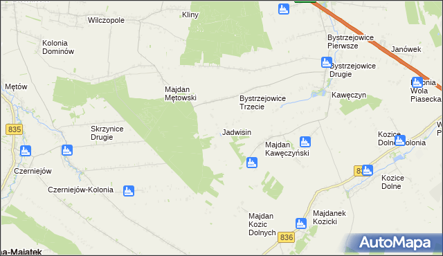 mapa Jadwisin gmina Piaski, Jadwisin gmina Piaski na mapie Targeo