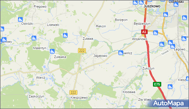 mapa Jagatowo, Jagatowo na mapie Targeo