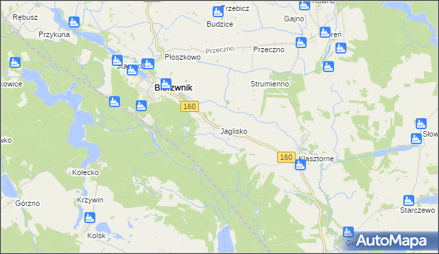 mapa Jaglisko, Jaglisko na mapie Targeo