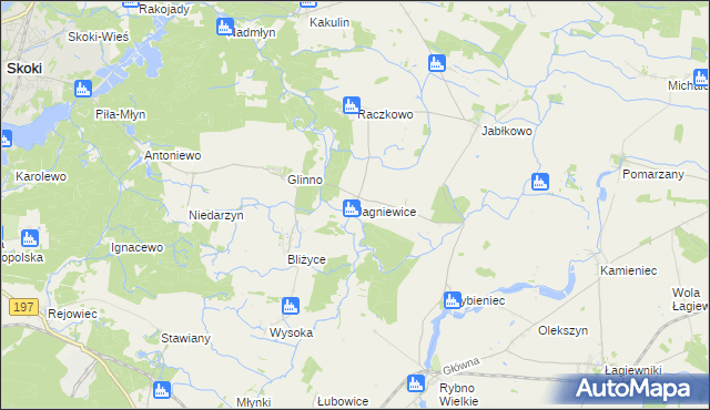 mapa Jagniewice, Jagniewice na mapie Targeo