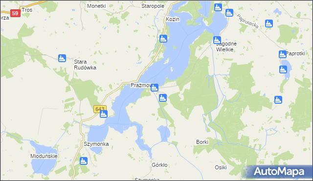 mapa Jagodne Małe, Jagodne Małe na mapie Targeo