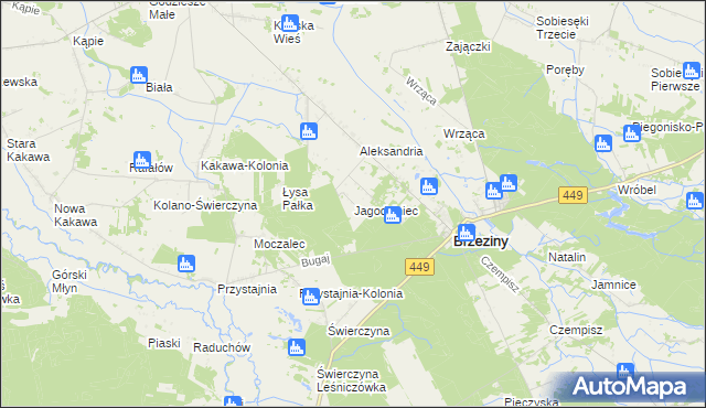 mapa Jagodziniec, Jagodziniec na mapie Targeo