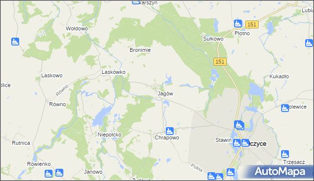 mapa Jagów, Jagów na mapie Targeo