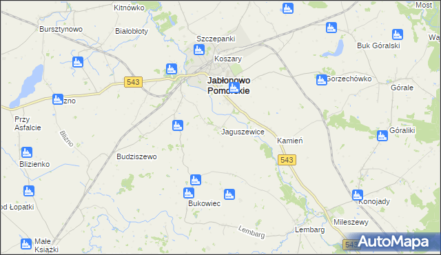 mapa Jaguszewice, Jaguszewice na mapie Targeo