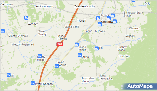 mapa Jakać Młoda, Jakać Młoda na mapie Targeo