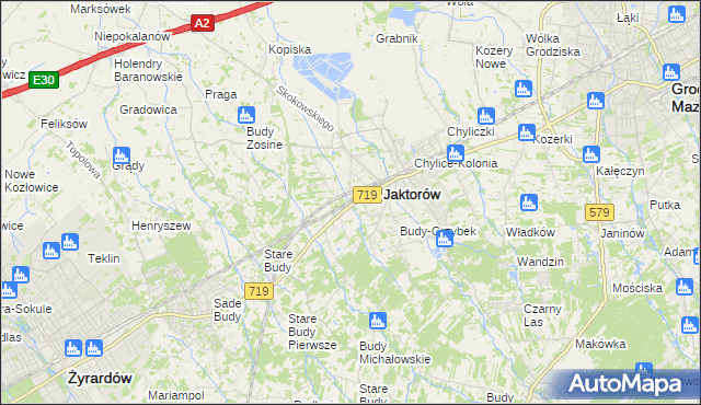 mapa Jaktorów-Kolonia, Jaktorów-Kolonia na mapie Targeo